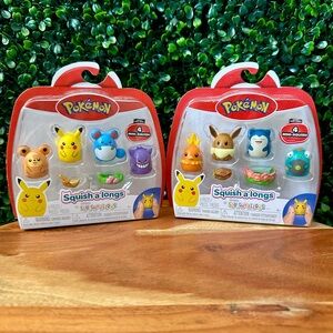 Pokémon Squish-a-longs 2 Packs of 4 Mini-Squish